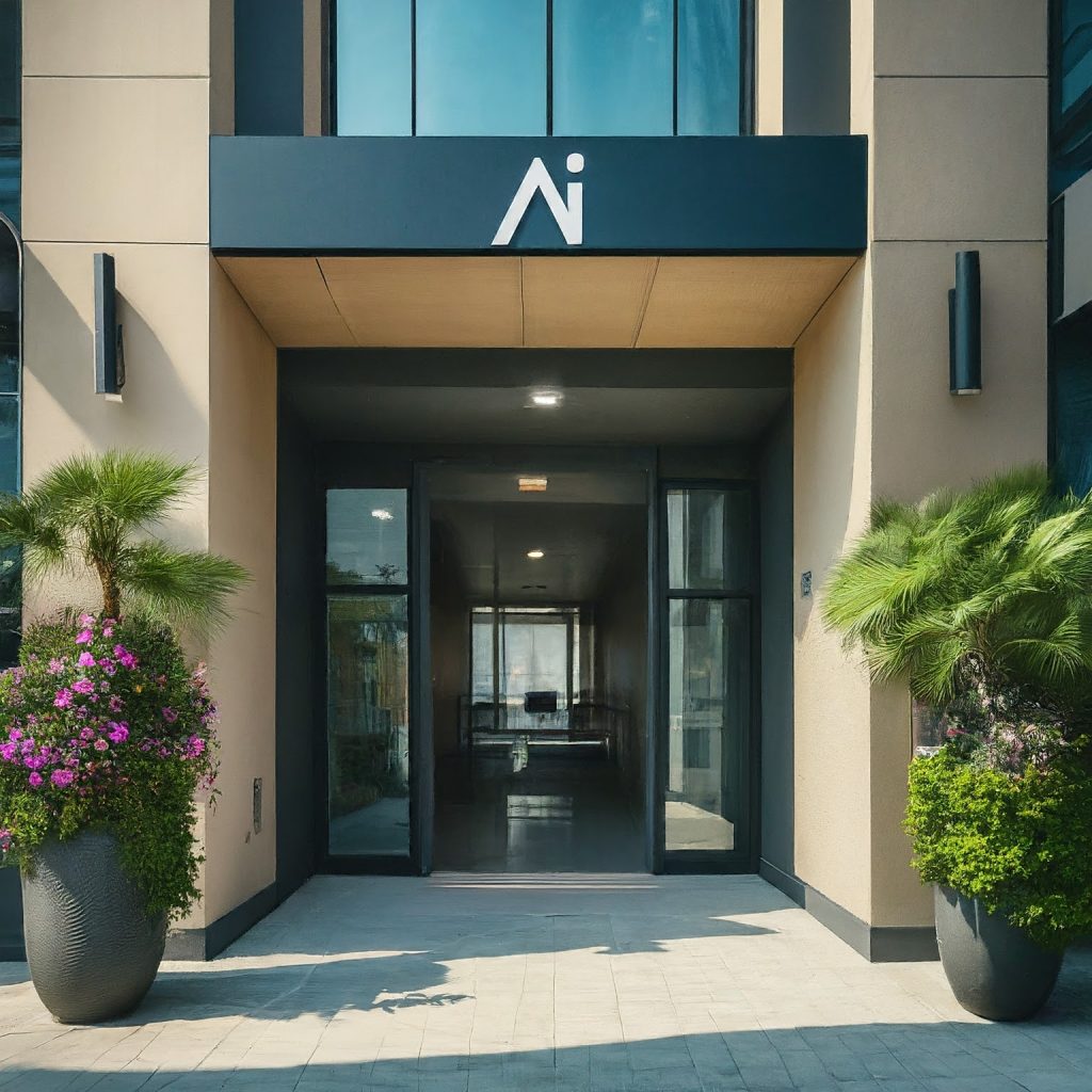 ai nexus tech it consulting a building with glass doors and a sign